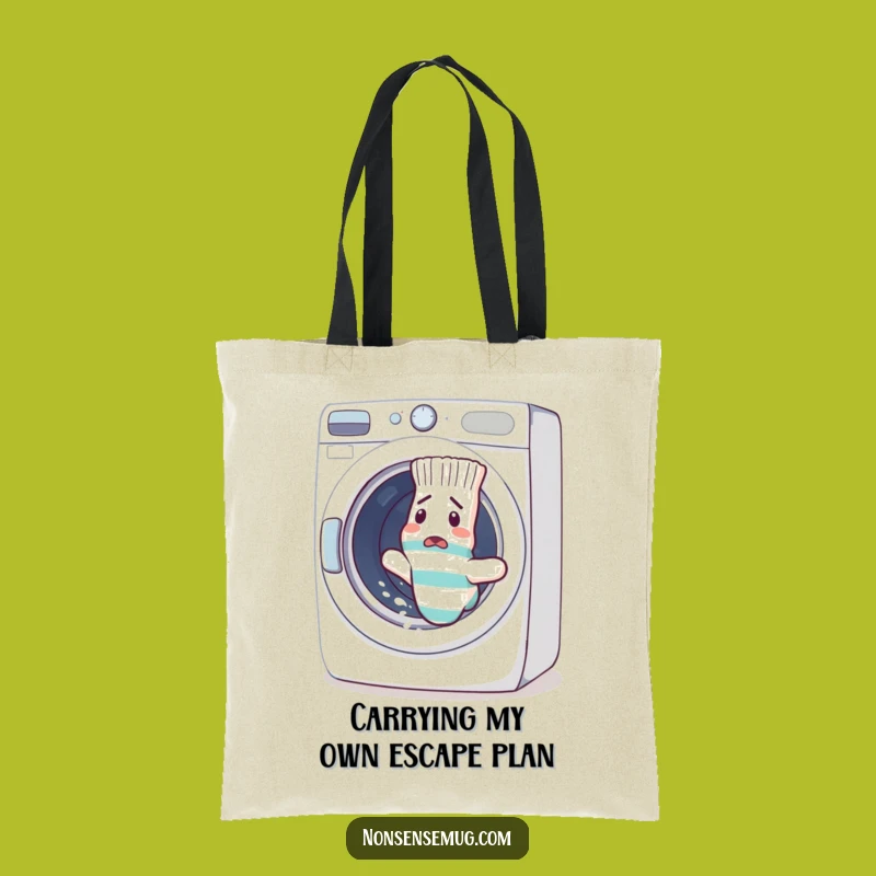 Funny Sock Escape Tote Bag: Confused Laundry Day Carry-All, Durable Funny Gift